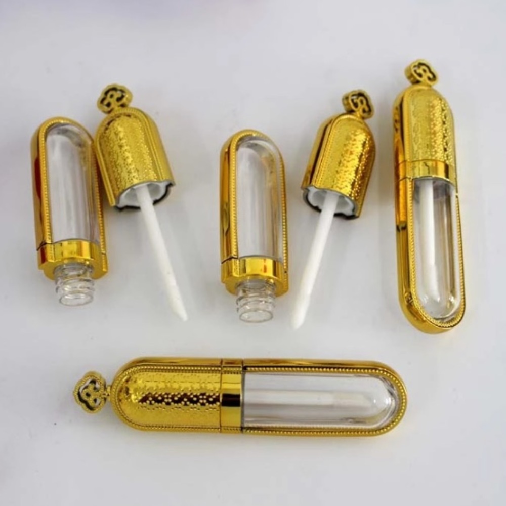 3 8mL Empty Gold Lip Gloss Tubes